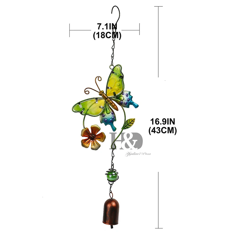 H& D удивительный открытый Орнамент металлический подвесной колокольчик дверь колокольчик дворовый садовый Декор(5 стилей на выбор) ручной работы ремесло для детей