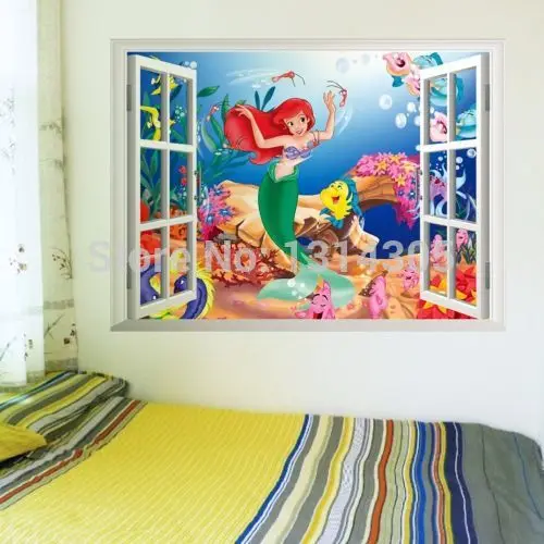 

Lovely Mermaid Princess Ariel Wall Sticker Vinyl Art Decal Kids Room Decor FLGP2
