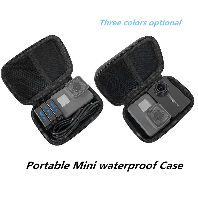 

Portable Mini Box PU Bag waterproof Storage Case for Gopro Hero 7 6 5 4 3+ DJI OSMO ACTION SJCAM Yi 4K Action Camera Accessories