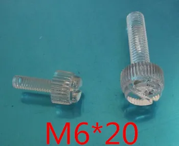 

100pcs/lot M6*20 M6 x 20 Transparent Acrylic Knurl Hand Screw