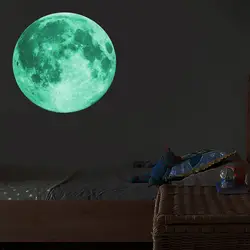 30 см светящаяся Луна 3D Наклейка на стену для детской комнаты гостиная спальня декорация Переводные картинки для дома светится в темноте