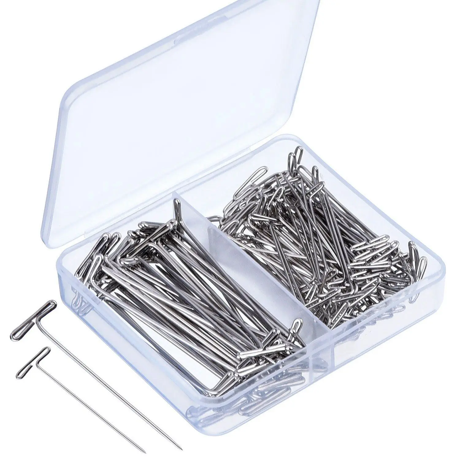 

Stainless Steel T-pins 2 Inch, 1-1/ 2 Inch for Blocking Knitting, Modelling and Crafts, 150 Pieces For Making Wig Pining