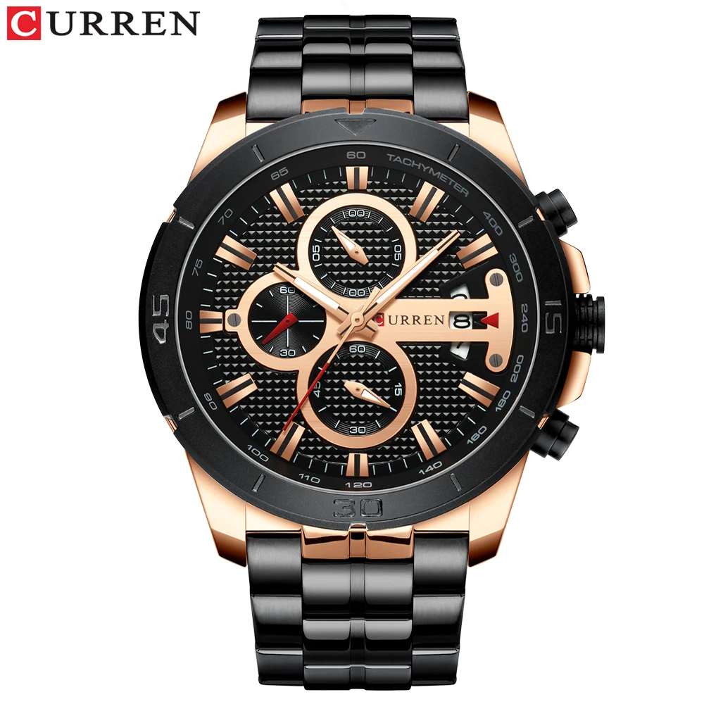 

Stainless Steel Business Quartz Men Watch Top Brand Luxury Chronograph Watches CURREN Wristwatches Men Clock Relogio Masculino