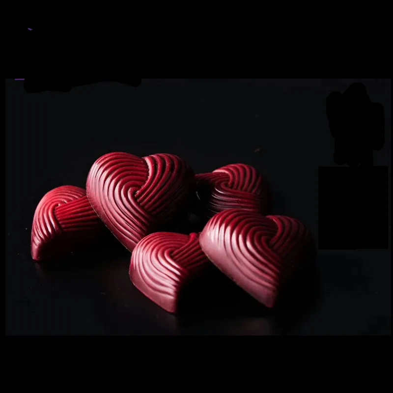 

SHENHONG Valentine's Heart Chocolate Mold Polycarbonate Baking Molds 3D Intertwined Love Chocolate Mould Candy Mold Baking Tools