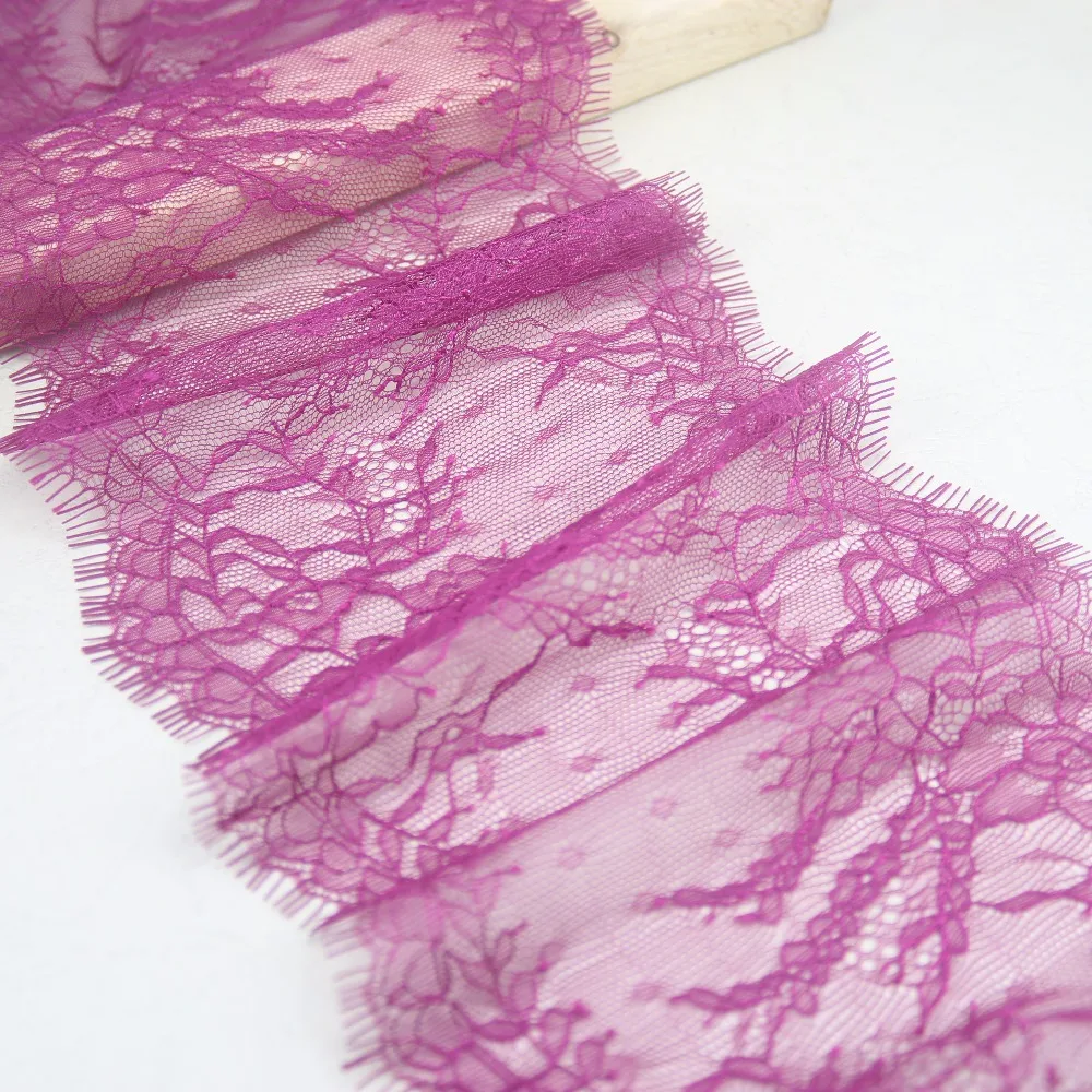 

Eyelash Lace 145mm width purple red non-Elastic non-Stretch crafts Sewing Lace Trim garment accesorries
