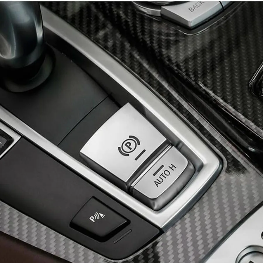 

2Pcs/set Car Interior Electric Handbrake Auto H Switch Button Cover Trim Stickers For BMW 5 6 7 Series X3 X4 X5 X6 ABS