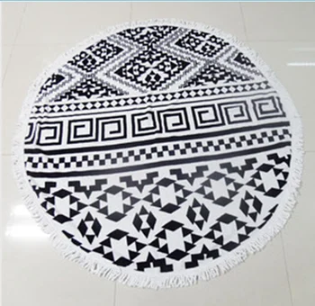

Round shape high quality hot selling popular luxury 100% pure cotton with tassels Beach Towels Serviette De Plage Adulte