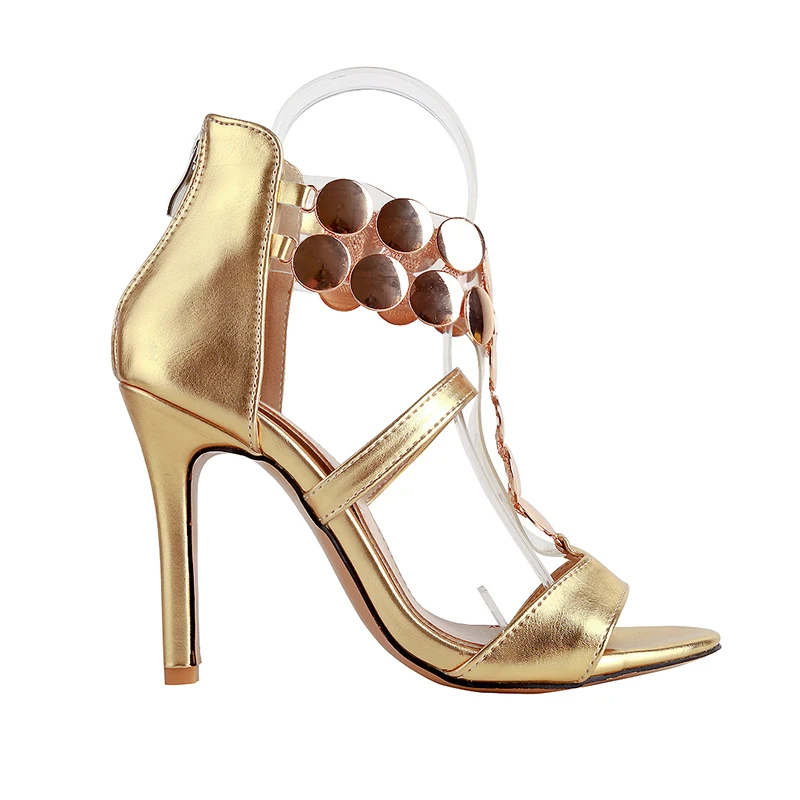 Женские босоножки на высоком каблуке с металлическим декором|heels sandals women|ladies