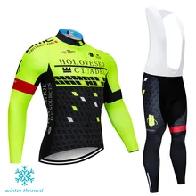 

Men's Thermal Fleece Winter Cycling Jersey Bib Pants Tights Kits Outdoor Sporting Biking Sets Cycling Outfits 2019 New Arrival