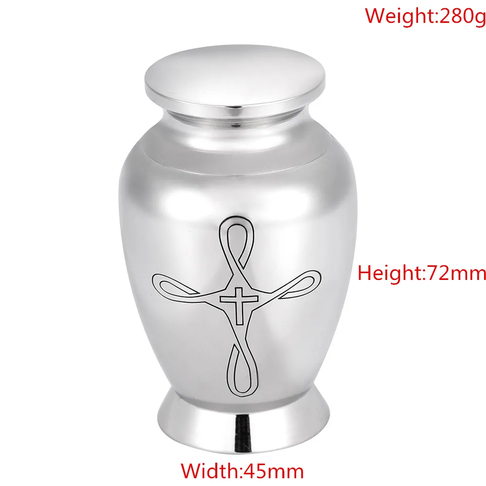 

IJD6947 Love of Christ Stainless Steel Funeral Keepsake Urn Jar Engraveable Pet/Human Cremation Hold Memorial Ashes