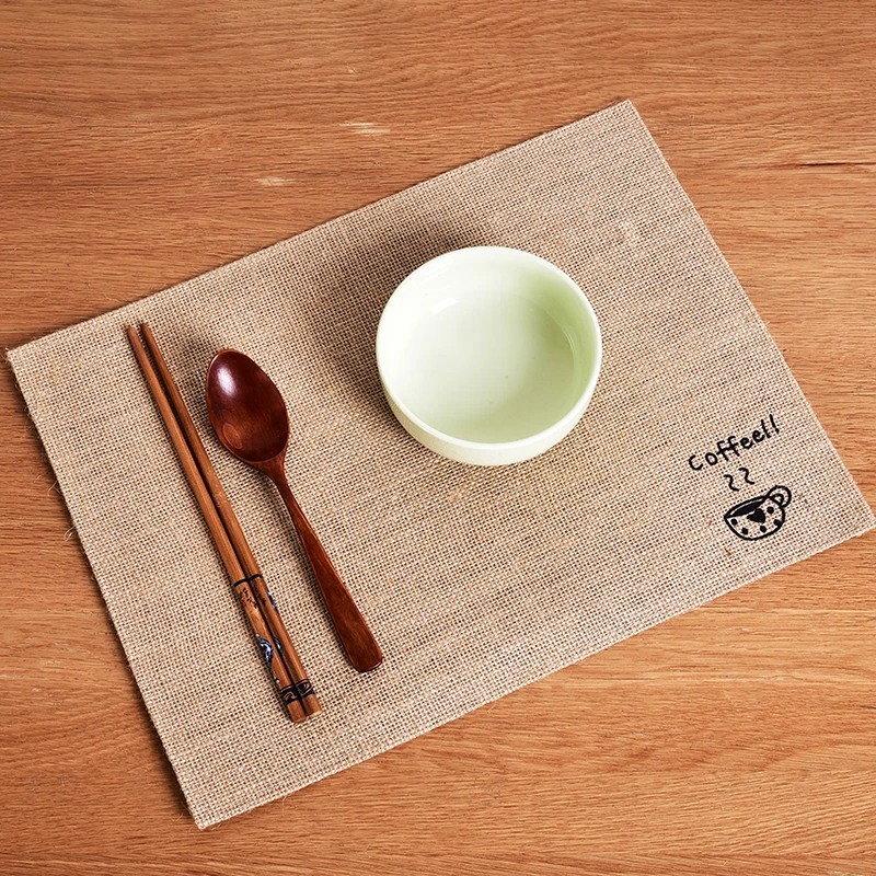 

1pc 30x40cm Japanese Jute Tableware Mats Kitchen Heat Mats Coaster