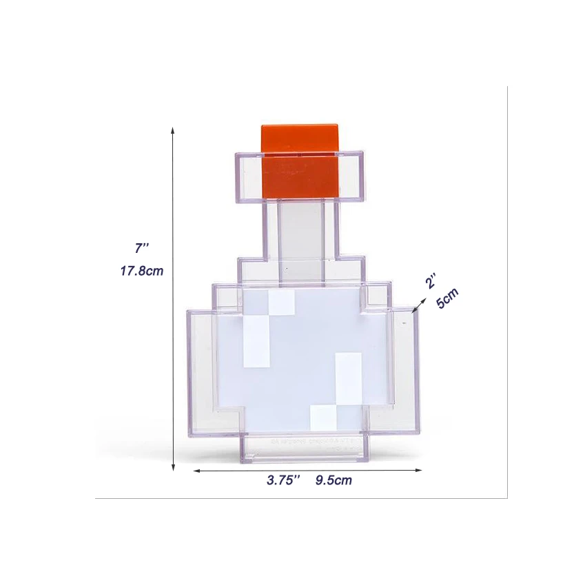 Minecrafted Цвет изменение зелье бутылка с 8 расцветок светодиодный светильник фестиваль подарок флакон Ночной светильник с регулируемой игровой периферический модель игрушка