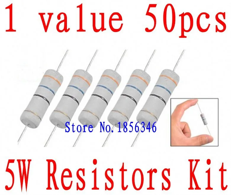 NEW 5W 360 ohm 5% Metal Oxide Film Resistor kit 50 pcs in stock | Электронные компоненты и принадлежности