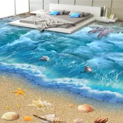 Beibehang пользовательские полы обои 3D стерео Дельфин морской ванная комната росписи ПВХ обои пол живопись