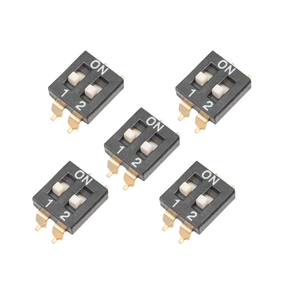 Uxcell 5 шт DC24V 25mA 2 позиция 2 Ряд 4 контактный DIP-переключатель Горизонтальные SMD 2,54 мм шаг для канала макетная плата проект поставок