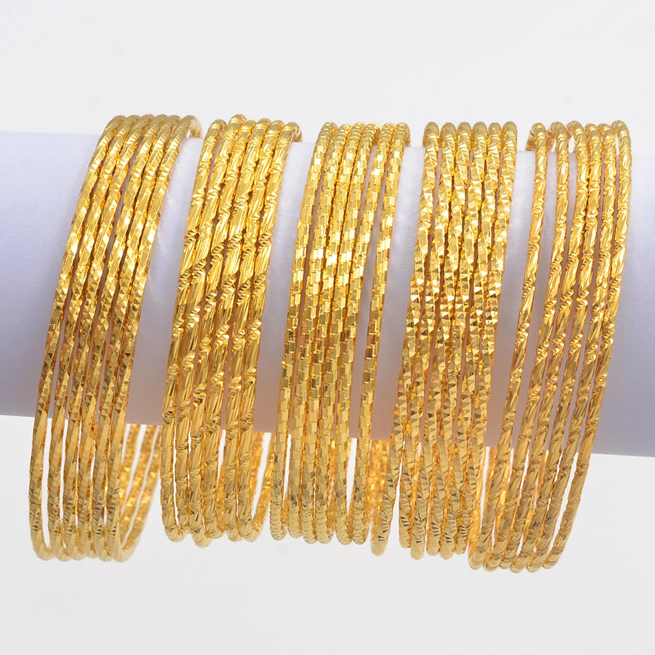 

Anniyo 6pcs/Lot Bracelets Women Girls Dubai Circle Bracelet Jewelry Arab Middle Eastern African Fashion Metal Bangles #014707