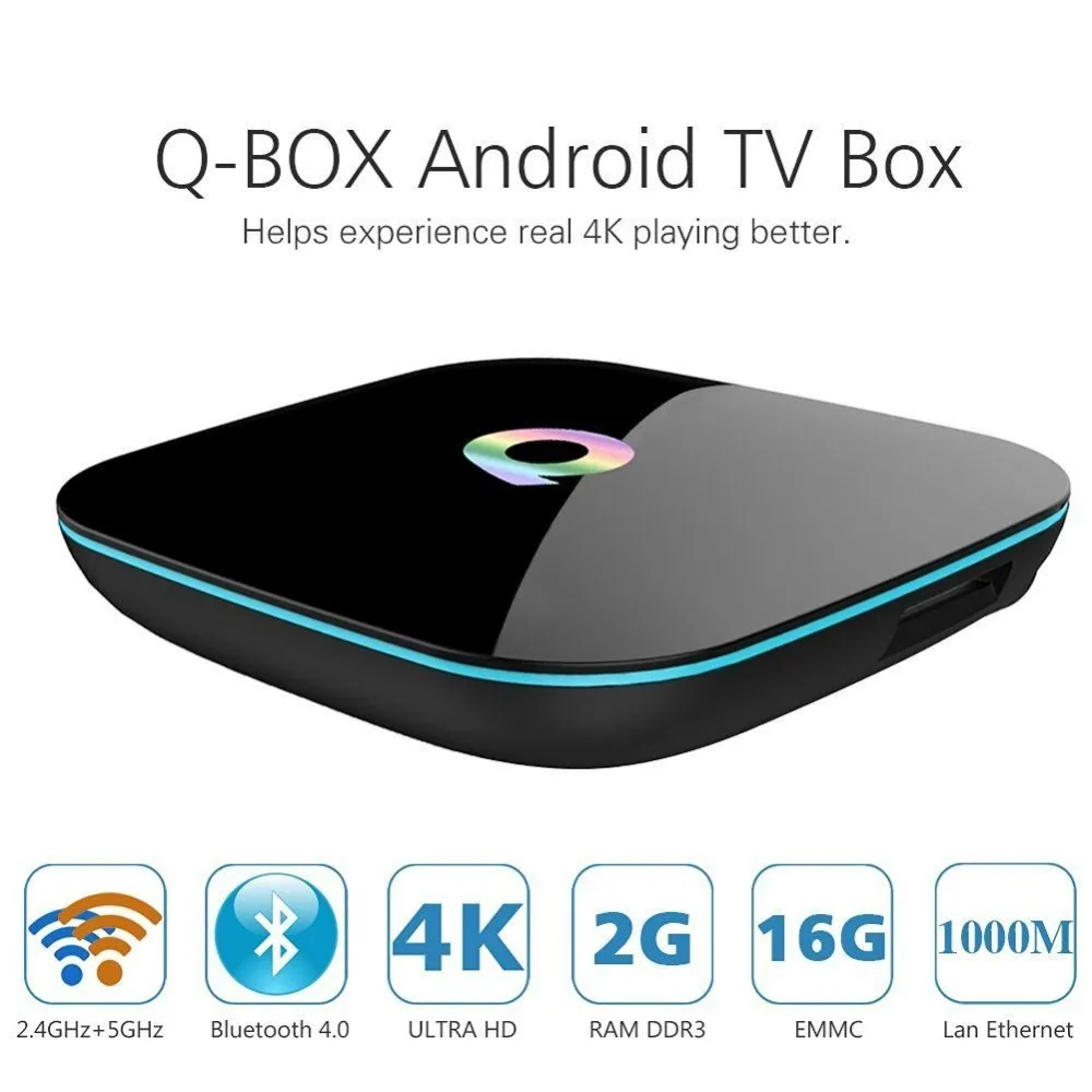 Sunvell Q-BOX Android 5.1 TV Box 4K H.265 2G RAM 1000M Ethernet Amlogic S905 Quad-core WiFi BT 4.0 HD 2.0 Google Streaming TV