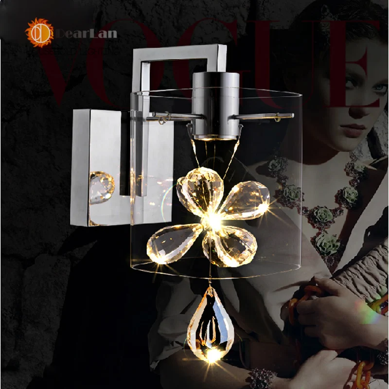Aliexpress.com : Buy Modern Crystal Glass Wall Lamps LED Bedside Lamp Wall Mounted Lights For ...