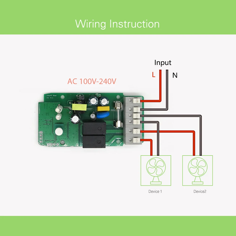 Sonoff Dual R-2 2CH умный переключатель домашний пульт дистанционного управления WiFi беспроводной переключатель универсальный модуль Таймер переключатель для Alexa Google Home