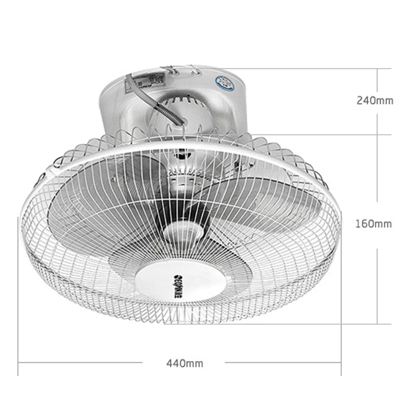 

22%,Portable Mini Metal Electric Fan Ceiling Fan 3 Gear Fan Speed Adjustable Copper Motor Hanging Fan with 3 Leaf White 60W