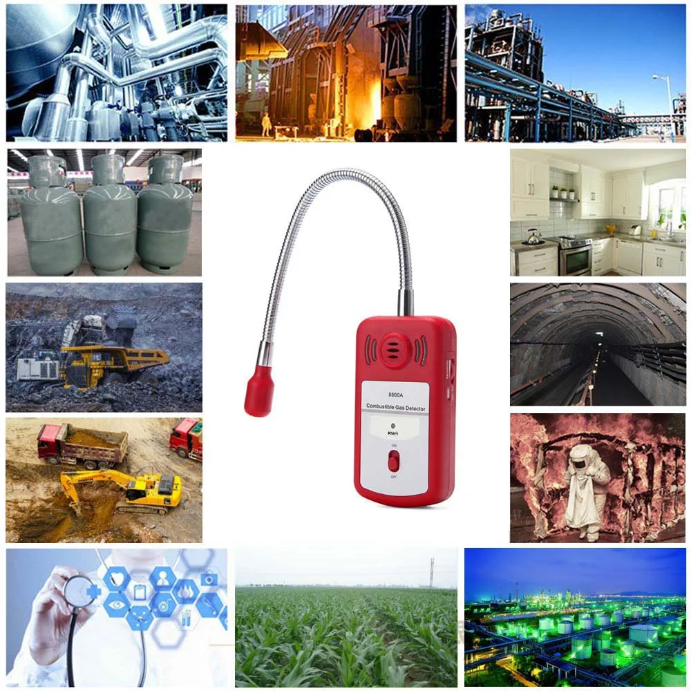 Detector de Gas Combustible portátil, analizador de fugas de Gas combustible, analizador de gases, comprobador de detección