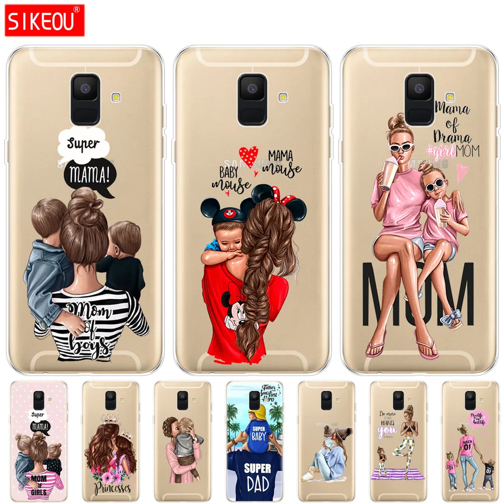 Силиконовый чехол для телефона Samsung Galaxy A6 A8 2018 A3 A310 A5 A510 A7 2016 2017 2015 Baby Mom Girl dad super |