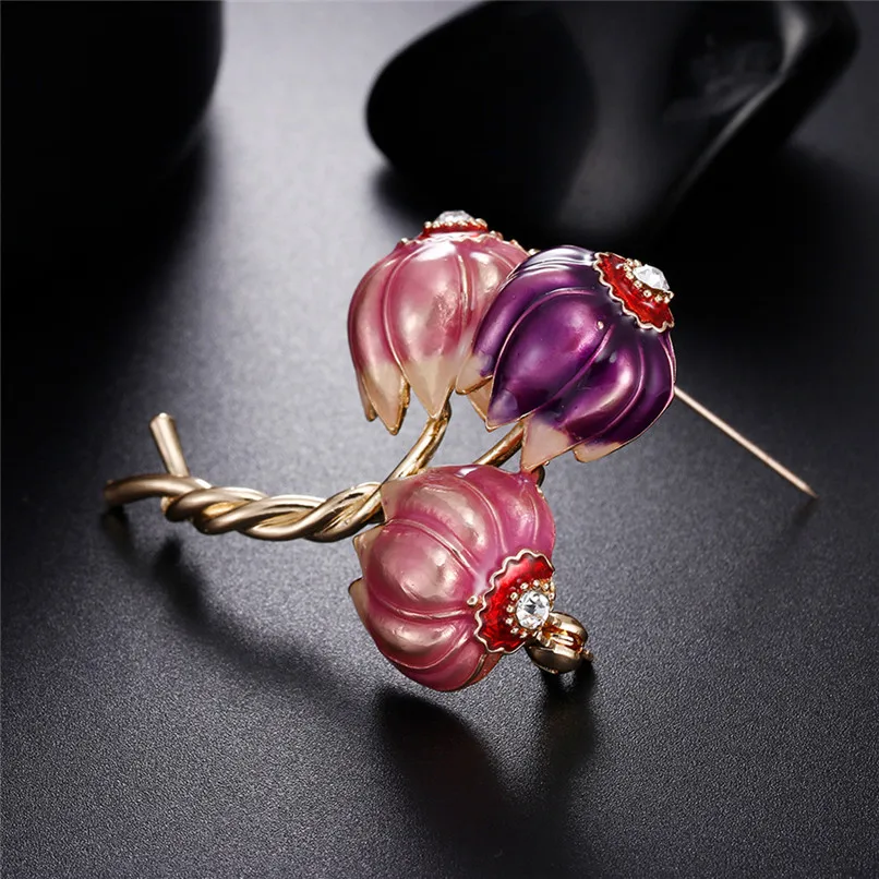Classic Special Flowers Enamel Brooches Metal Plants Weddings  Party Brooch Pins Clothing Accessories 30LY04 (10)