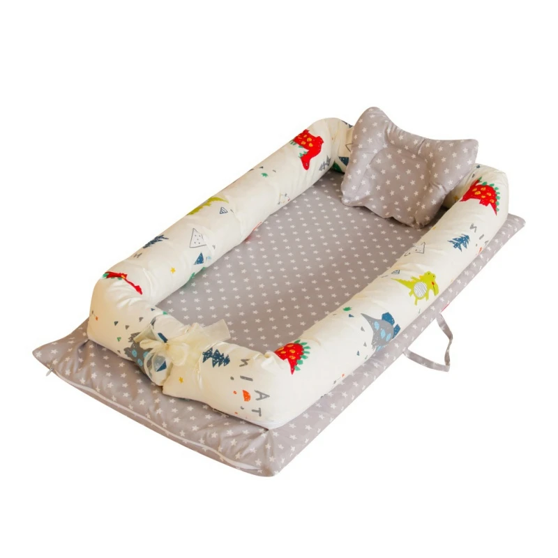 Портативная Съемная моющаяся кроватка для новорожденных, переносная кровать для путешествий, кровать, кровать, кроватка, новая хлопковая кроватка, дорожная кровать, детский бампер для младенцев - Цвет: A17