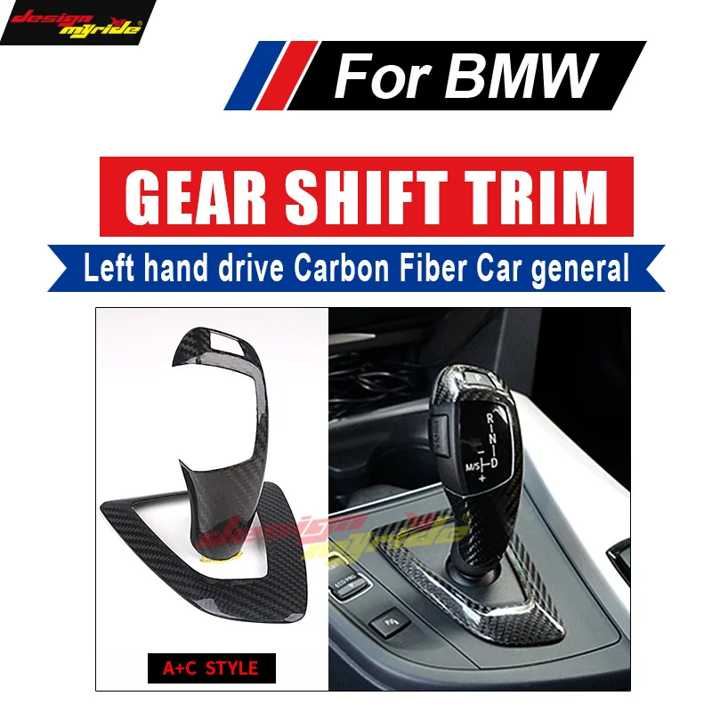 

For BMW 7-Series High-quality Left hand drive Carbon car genneral Gear Shift Knob Cover & Surround Cover interior trim A+C Style