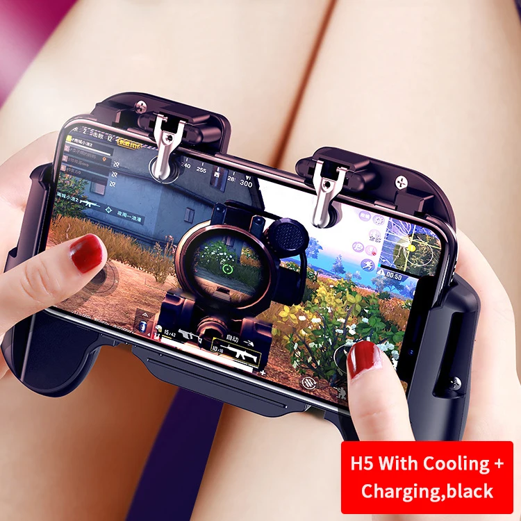 H5 Model 3 Black PUBG мобильный игровой контроллер для iPhone Android телефон геймпад триггер Aim Кнопка L1R1 джойстик для шутеров для игровой площадки аксессуары - Цвет: H5 Model 3 Black