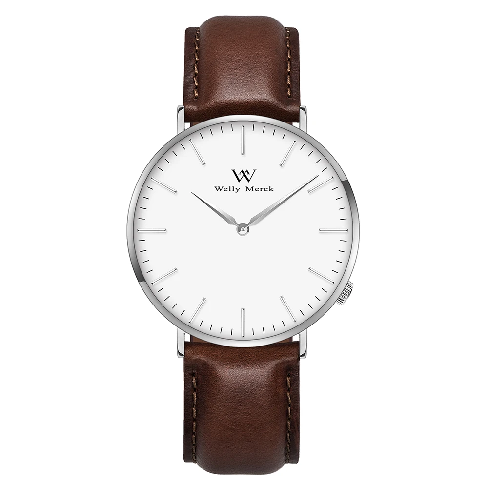 

Welly Merck Men's Casual Watch With Leather Strap