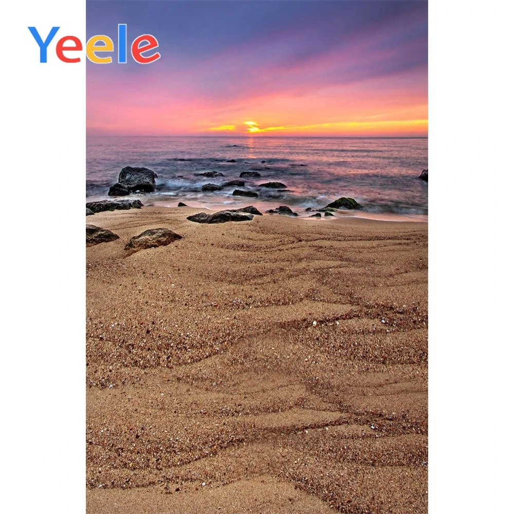 

Yeele Seaside Sunset Waves Beach Photographic Backdrops Sandy Scenery Child Photography Backgrounds Customized For Photo Studio