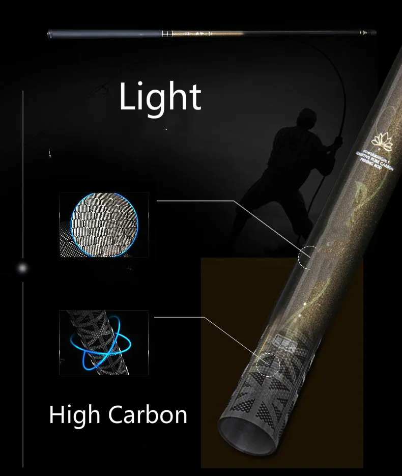 Ручная Удочка супер легкая и супер жесткая Удочка высокоуглеродная Удочка ручной полюс Портативный высокое качество телескопическая
