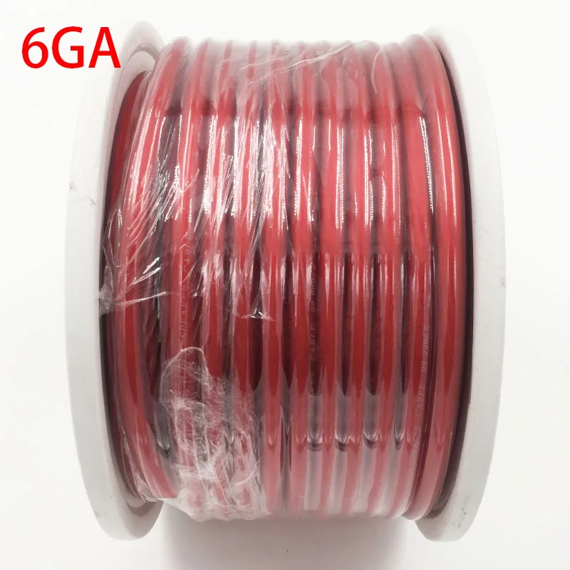 Высокое качество автомобильный аудио усилитель сабвуфер Модифицированная Чистая медь 10GA 8GA 6GA 4GA 0GA провод питания матовый OFC кабель Линия Красный 1 метр