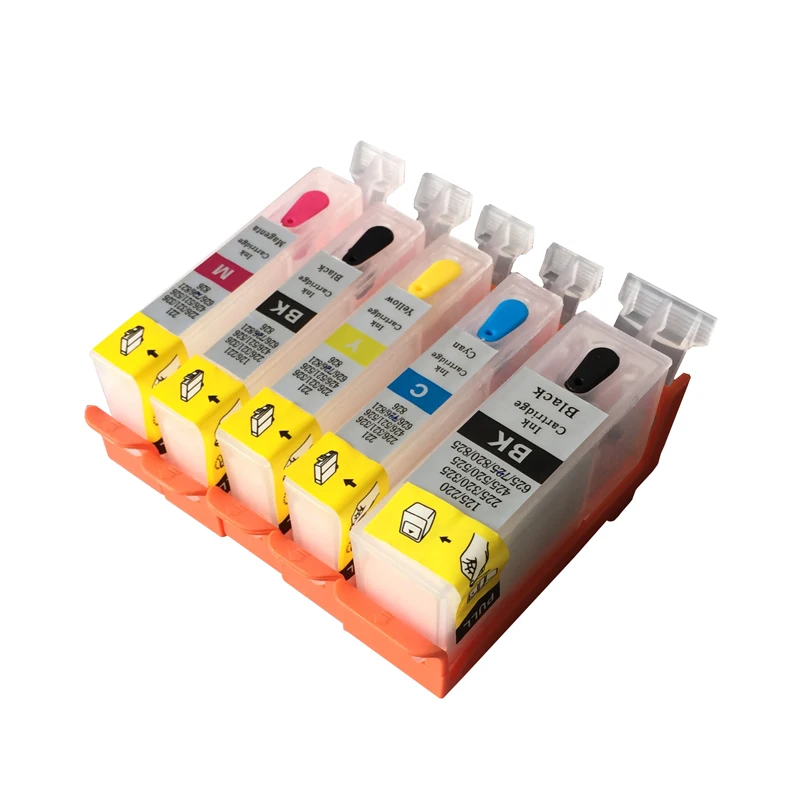 

5 colors PGI-525BK CLI-526BK C M Y refillable ink cartridge For CANON PIXMA MG5250/MG5150/MX885/IX6550 printer