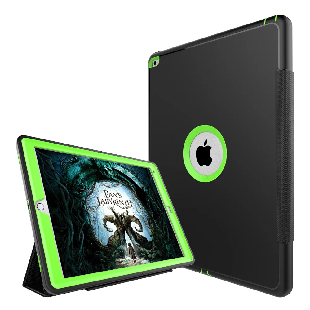 Для iPad Air 2 mini 3-Слои Smart Cover Чехол-гибрид 360 полная защита ПК+ ТПУ повышенной прочности и защищенности противоударный ТПУ+ ПУ раскладной стенд жесткий планшетный ПК чехол