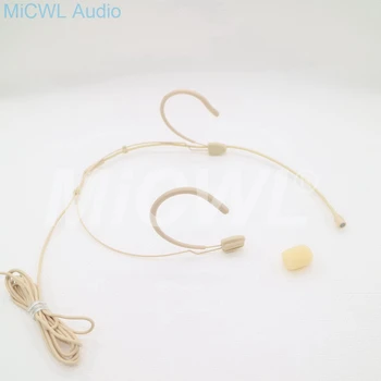 

Beige Headset Omni-directional Microphone For Sennheiser Shure AKG Audio Technica Wireless System With Bodypack Transmitter