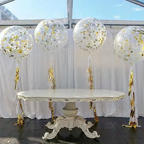 

18 Inches transparent Bubble Balloons With Golden Paper Confetti Dots For Wedding Decorations new year party Christmas supplies