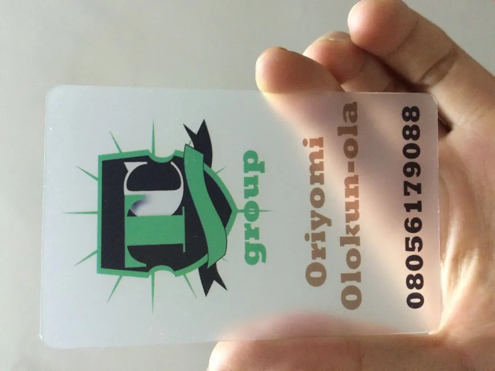 custom transparent PVC plastic name visit business cards printing,Full