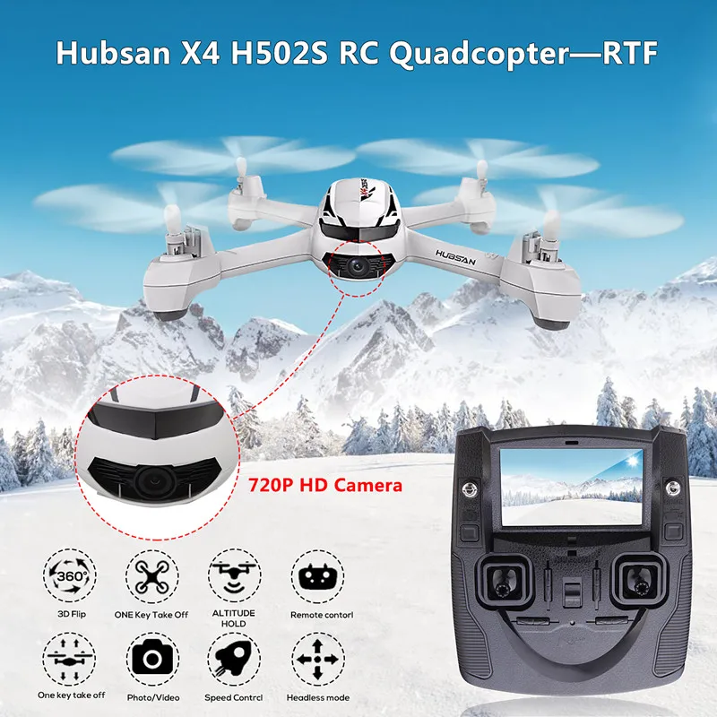 

Original Hubsan H502S X4 5.8G FPV With 720P HD Camera GPS Altitude One Key Return Headless Mode RC Quadcopter Auto Positioning