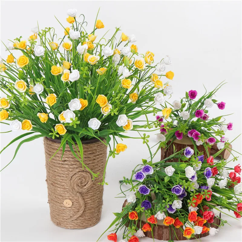 

1 Piece Artificial Rose Flowers Plants Fake Plastic Greenery Plants Roses for Wedding Party Decoration DIY Home Garden