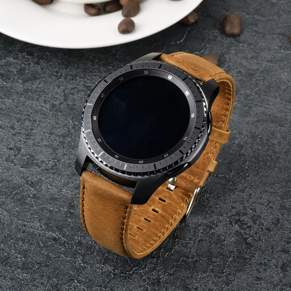 Ремешок из натуральной кожи для Samsung Gear S3 Frontier Classic 22 мм|Ремешки часов| |