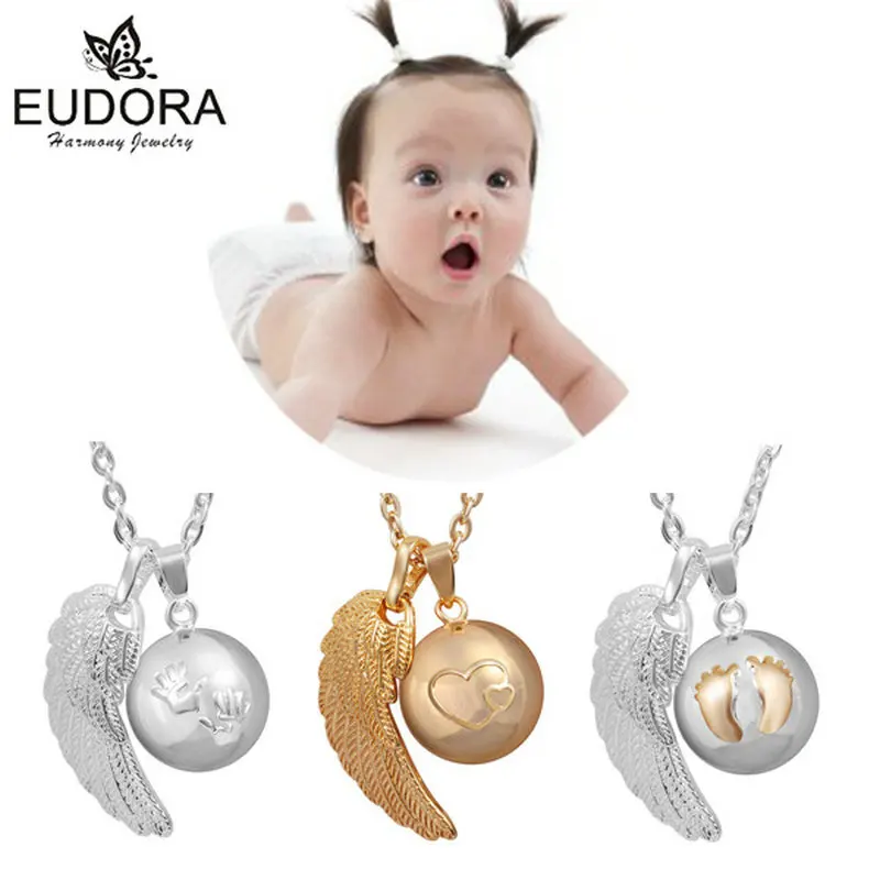 FN14 Fashion Pregnancy Jewelry Silver Gold Chime Bola With angel wing pendant Angel Caller Necklace Fashion Jewelry