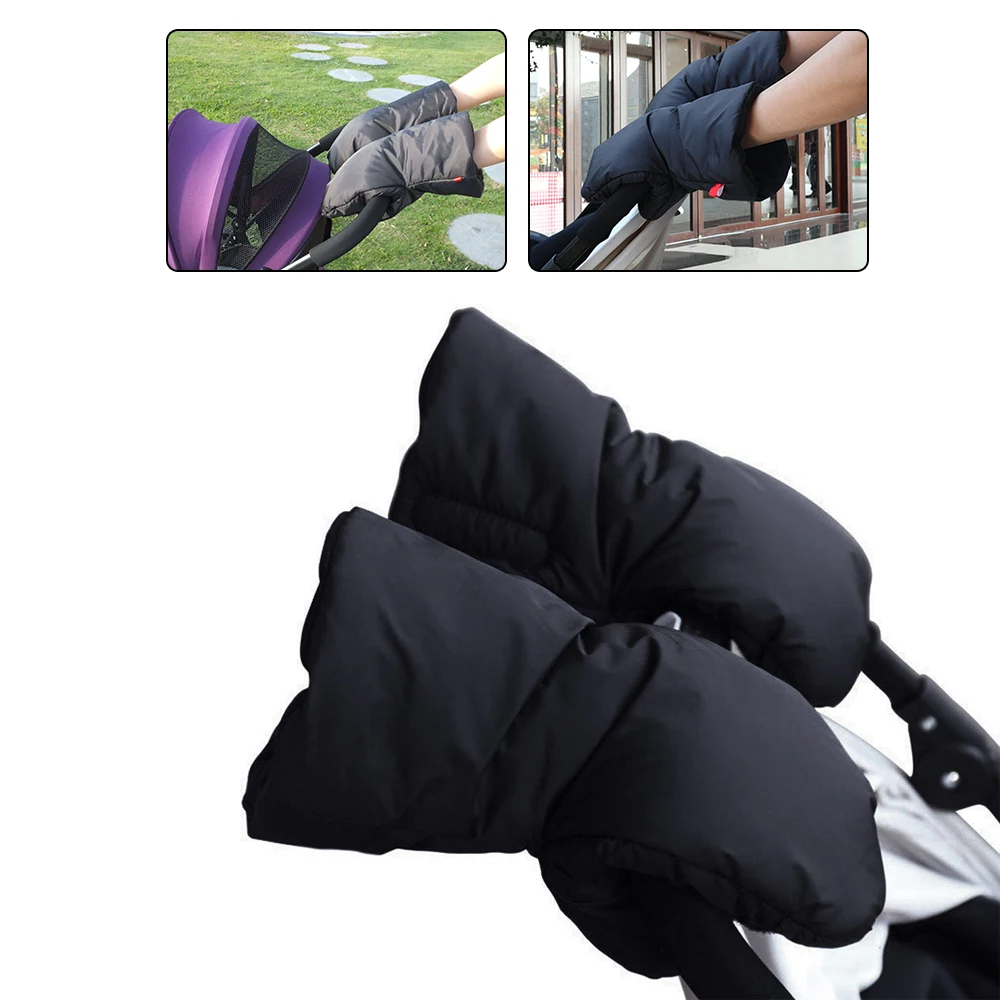 Зимняя коляска муфта для рук водонепроницаемые перчатки для детской коляски из плотного меха флисовая детская коляска рукавицы аксессуары для коляски