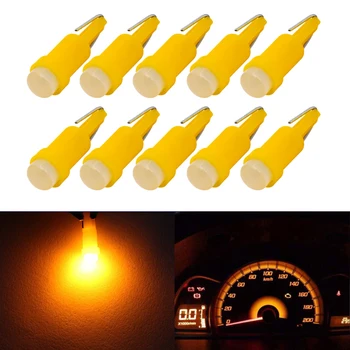 

Lot 10 T5 B8.5D Instrument Panel Led T5 Wedge Car Led Dashboard Courtesy Light Bulbs Lamp Yellow Car Styling COB Led Replacement