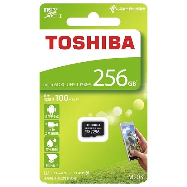 Карта памяти Toshiba, 128 ГБ, 64 ГБ, 32 ГБ, 16 ГБ, micro sd карта, класс 10, UHS-1, флеш-карта, память Microsd для смартфонов/планшетов, 8 ГБ, класс 4 - Емкость: 256GB Class10