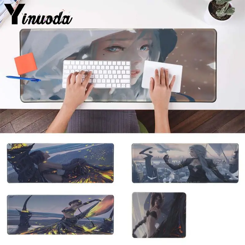 Игровой коврик для мыши Yinuoda резиновый в стиле аниме Wlop | Компьютеры и офис