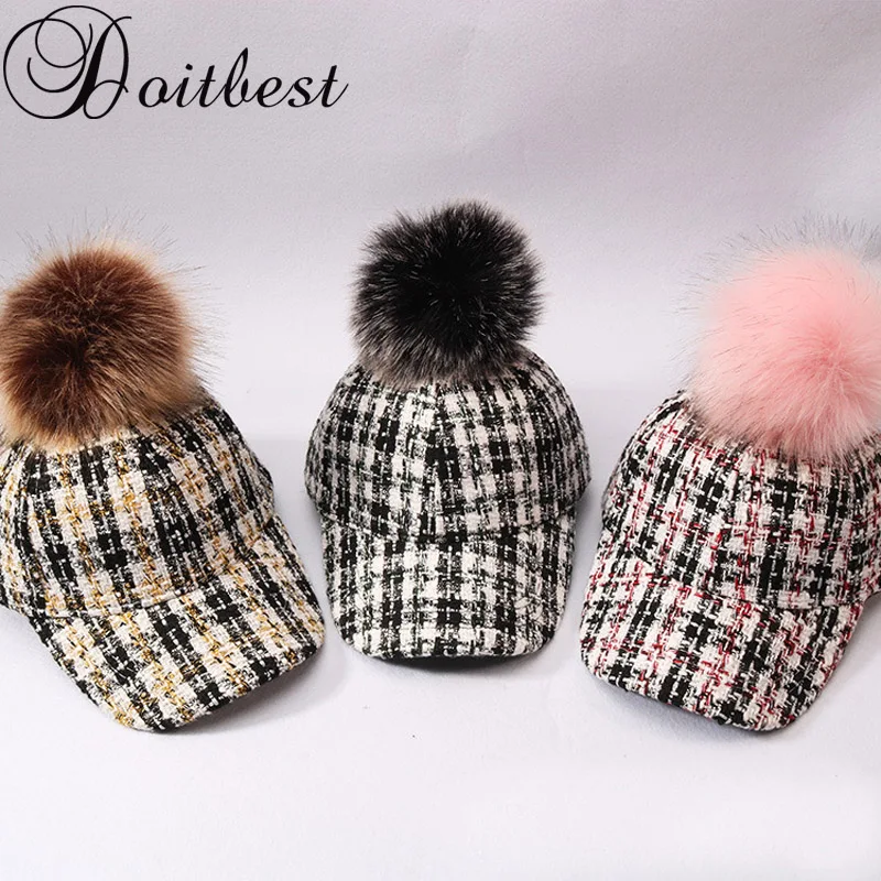 

Doitbest 3 to 8 years old Children Hip Hop Child Baseball Cap spring Korea pompom kids Winter Hat Boys Girls snapback Caps