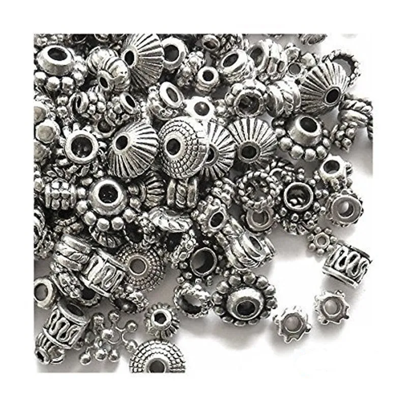 100pcs Female Jewelry Findings Europe Mixed Frames Bali Silver Charms