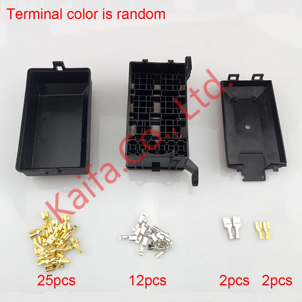 

New type 12-Slot Relay Box 6 Relays Fuses Holder Block with 41pcs Pins Easy Installation Fuse Relay Box for Automotive